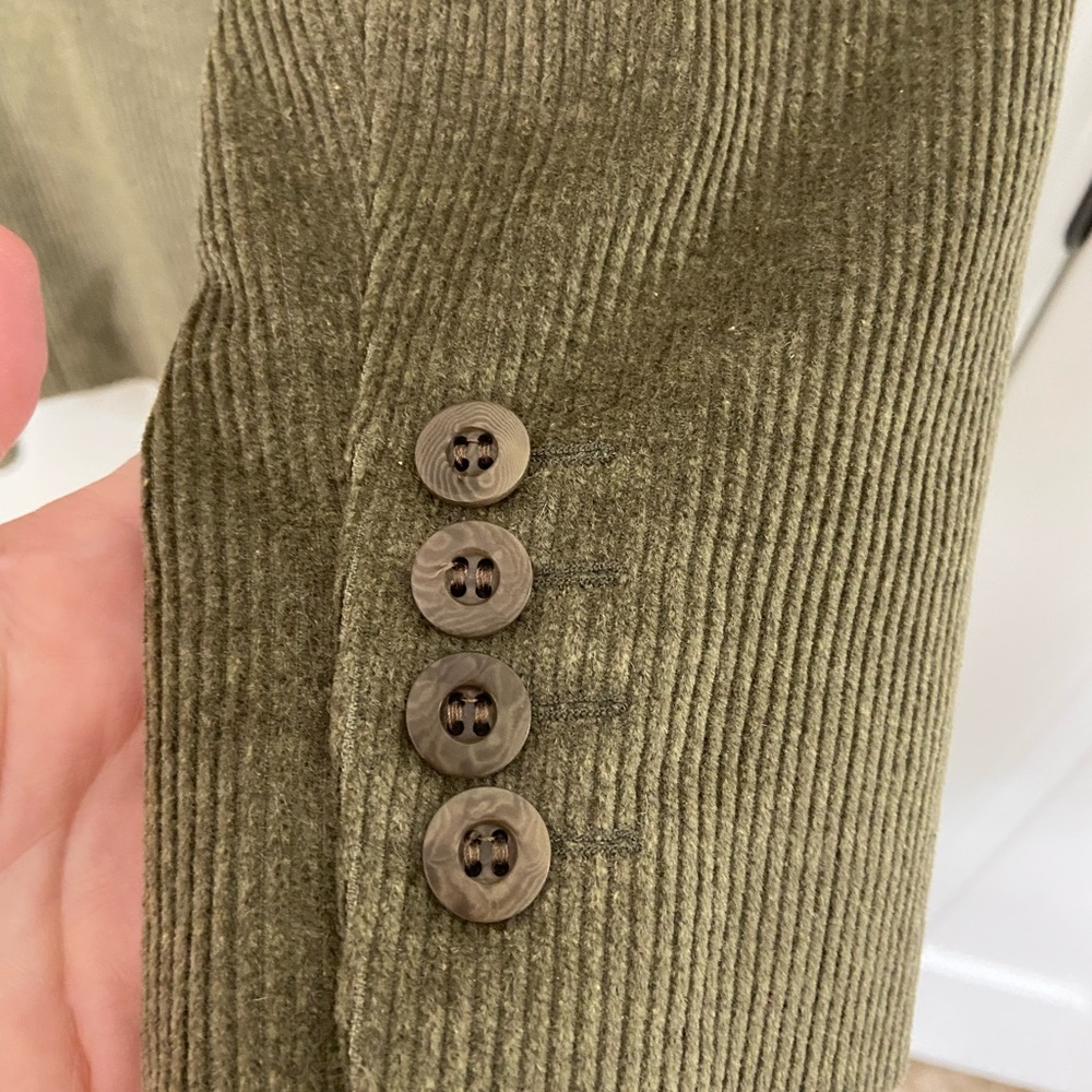 Bernard Zins Made in France Olive Green Women's Blazer Cashmere and Silk - Picture 8 of 10
